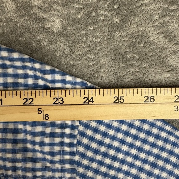 IZOD Men's 3XL Blue & White Check Button Down Dress Shirt Roomy Plus SEE DESCRIP - Picture 13 of 14